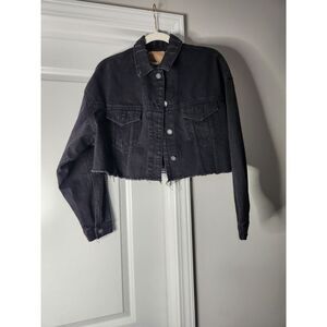 SHEIN Cropped Distressed Denim Jacket – Women’s Size M